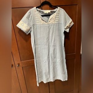 Brass & Roe Denim Embroidered Dress